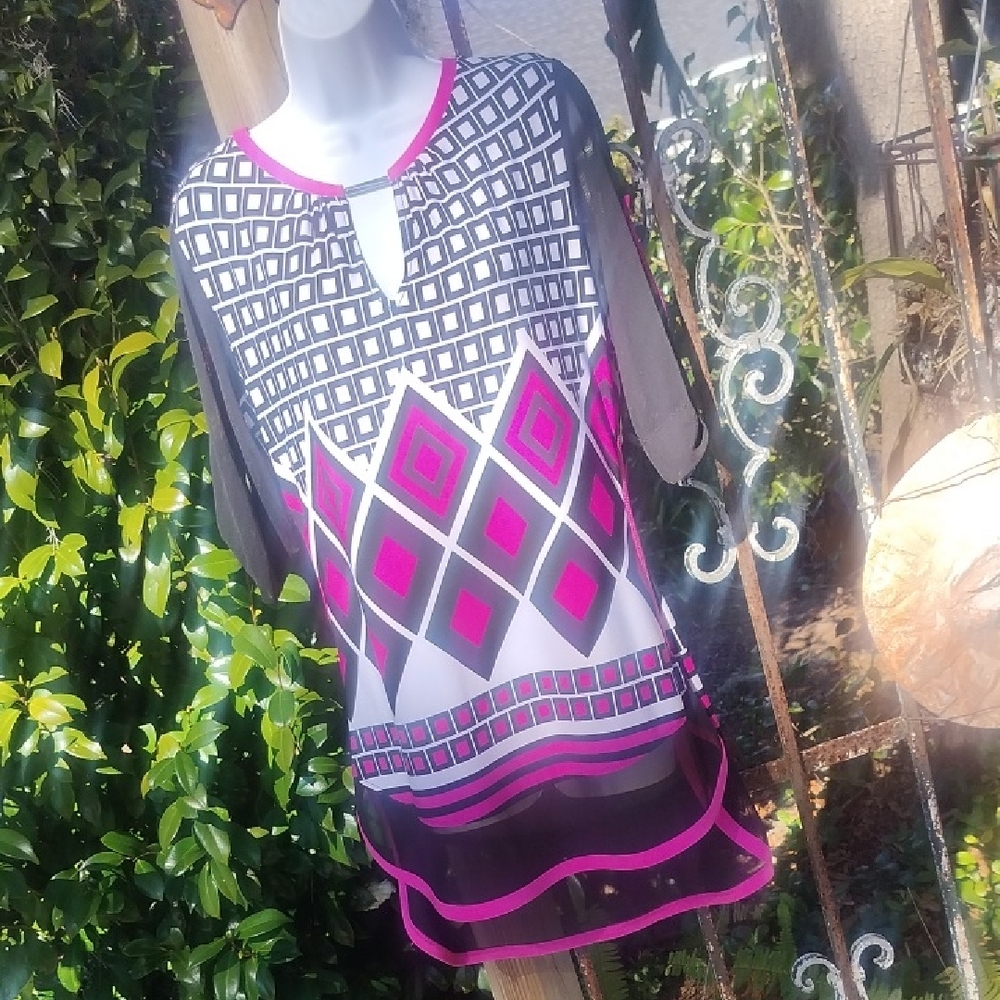 Joseph Ribkoff New Geometric Patterns Tunic, New Size 14